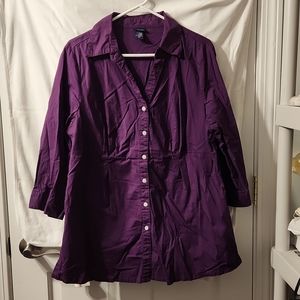 Basic Editions Women's 1X button shirt